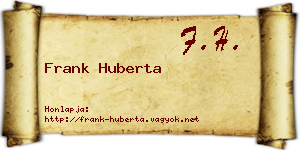 Frank Huberta névjegykártya